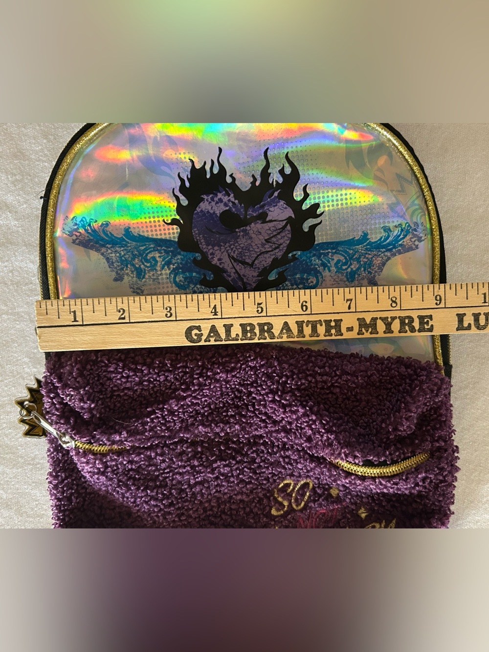 Disney Descendants 3 ‘SO NOT ORDINARY’ Purple Mini Backpack Holographic Top - Picture 9 of 9